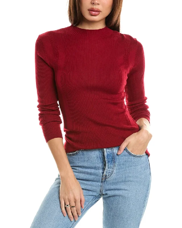 Elie Tahari Fitted Rib Wool Sweater