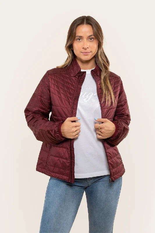 Frankie Womens Packable Jacket - Burgundy