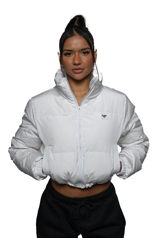 Horizon Cropped Puffer Jacket - White