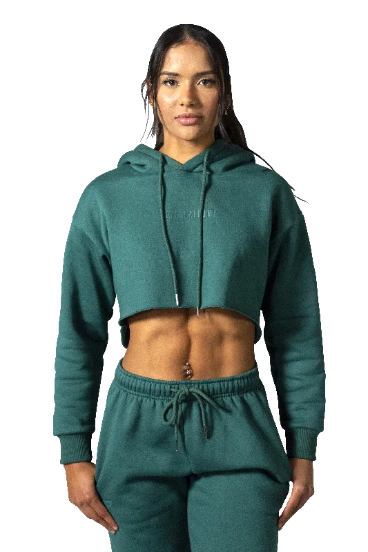 Series 1 Cropped Hoodie - Forest Green