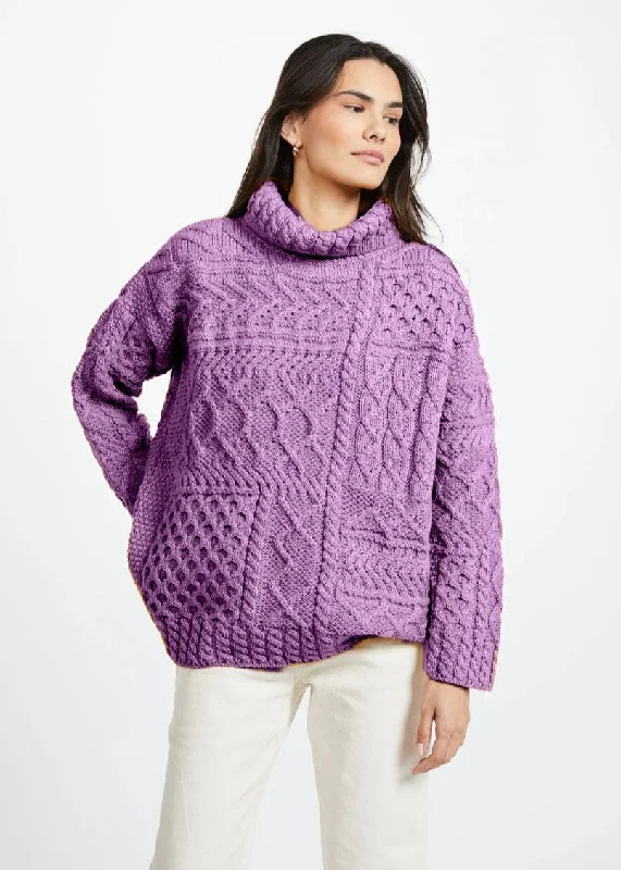 Skellig Oversized Aran Sweater | Lavender - Clearance