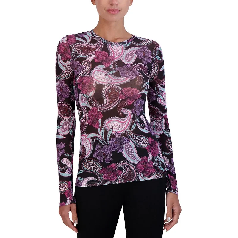 BCBGMAXAZRIA Women's Printed Long Sleeve Fitted Top