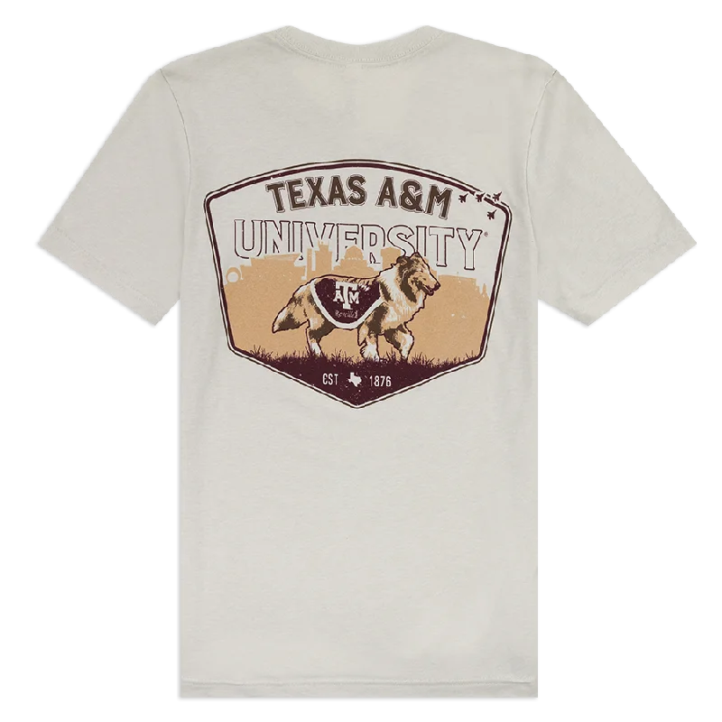 Texas A&M Reveille on a Walk Skyline T-Shirt