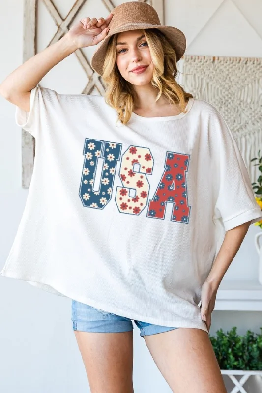 USA Round Neck Half Sleeve T-Shirt