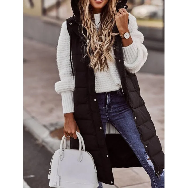 Women's Winter Jacket Vest Long Coat Regular Fit