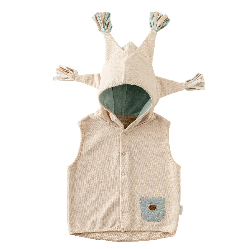 Beige Circus Party Tassels Vest