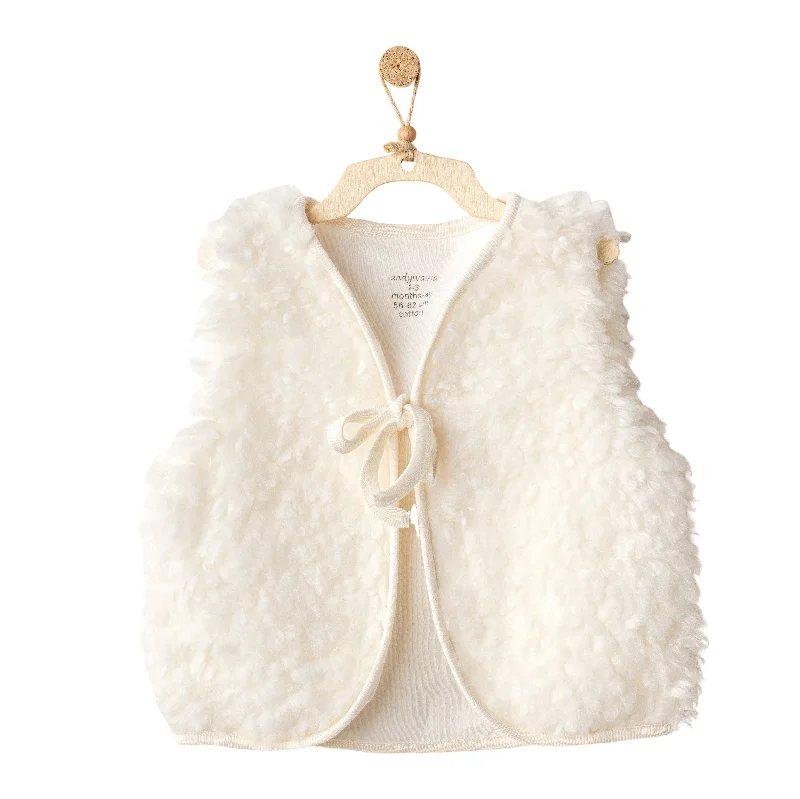 Cream Soft Plush Vest