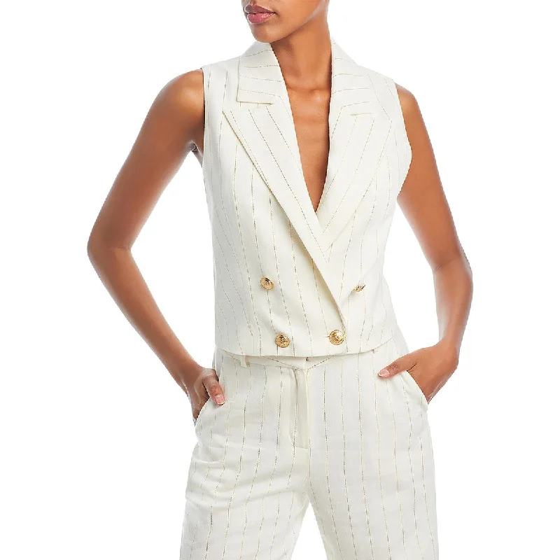 Womens Linen Blend Linen Vest